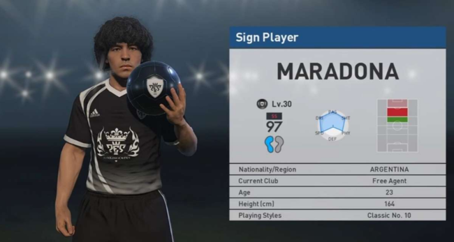 Diego Maradona no hará juicio y cobrara una suma millonaria por el uso de su imagen en el PES 2017