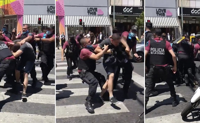 Video: Salvaje represión policial durante un desalojo de manteros en Flores