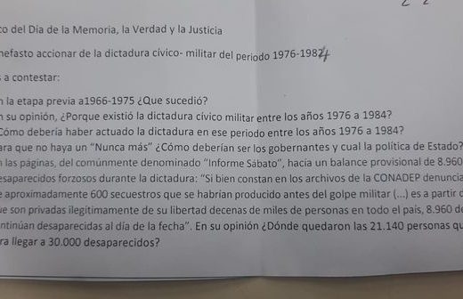 Día de la Memoria: la directora de una escuela a Marzo