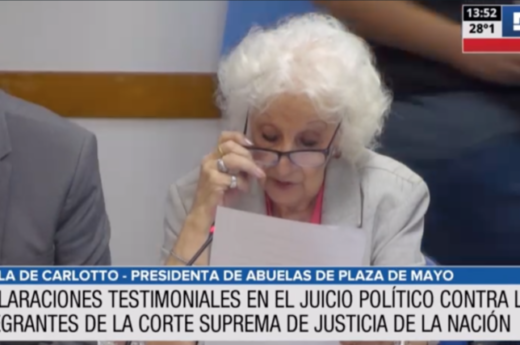 Estela de Carlotto y Germán Garavano expusieron en el pedido de juicio político a los integrantes de la Corte