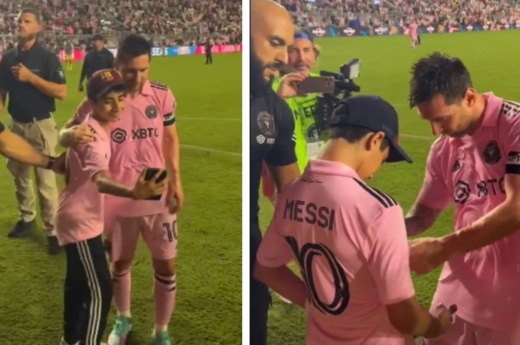 Messi y un gesto inolvidable para un niño que ingresó a la cancha