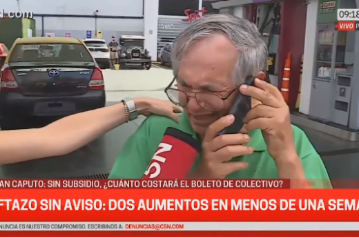 Por el precio de la nafta un taxista se quebró en pleno móvil en vivo