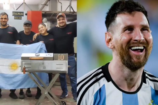 Lionel Messi y una parrilla construida a pedido