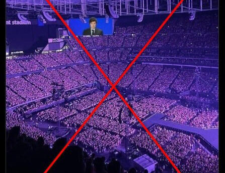 Fake news libertaria: usaron la foto de un recital de Taylor Swift para inflar acto de Milei