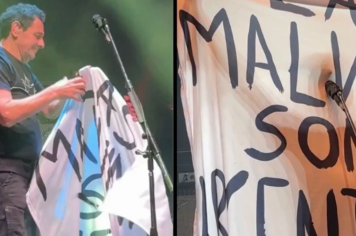 Ricardo Mollo levantó la bandera de Malvinas y causó furor
